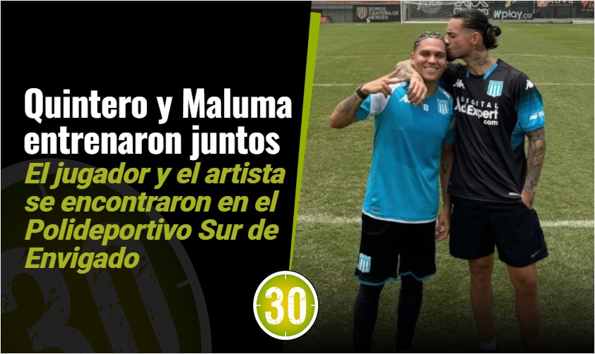 ¿A cuál le fue mejor? Juanfer Quintero y Maluma entrenaron juntos en el estadio de Envigado 1 6 Quintero
