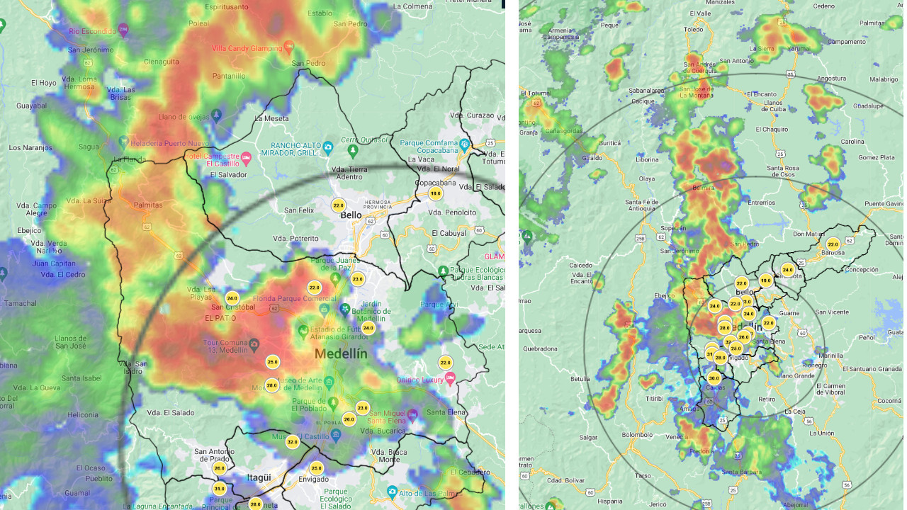 Así están las lluvias en la tarde de este jueves 18 de abril en Medellín 00
