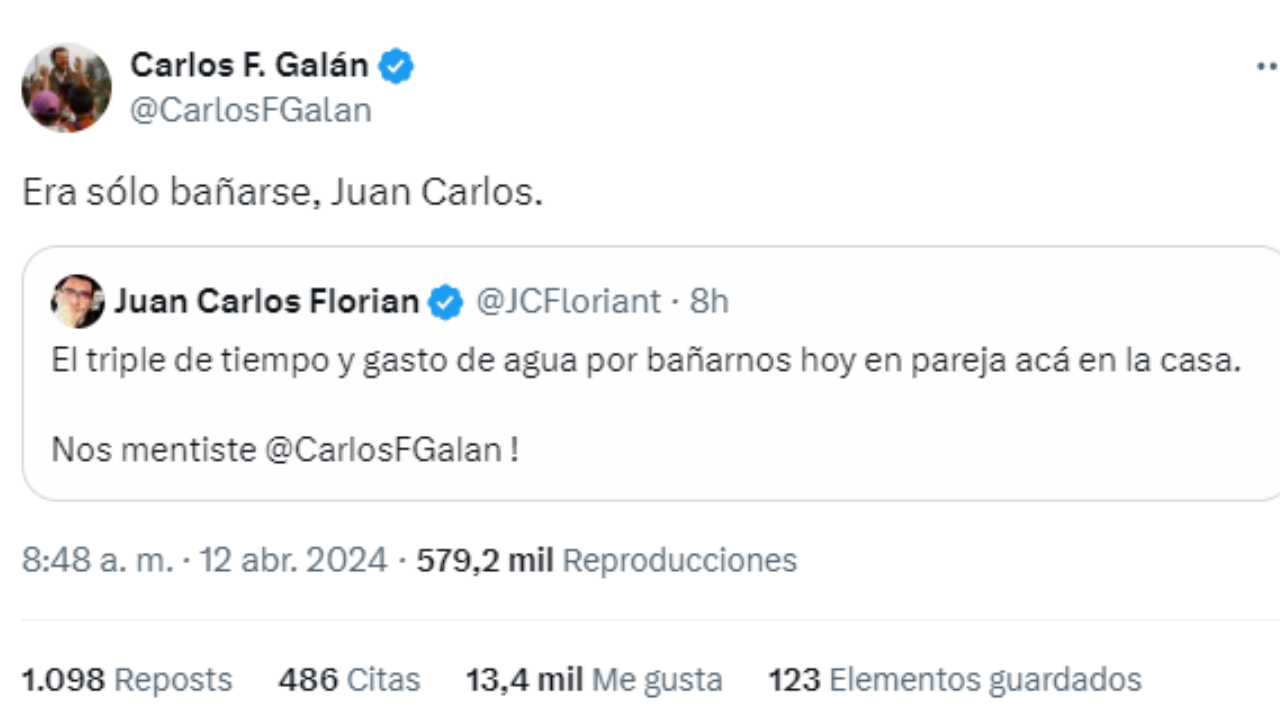 ‘Era solo bañarse’: Alcalde de Bogotá responde con humor a críticas sobre bañarse en pareja para ahorrar agua