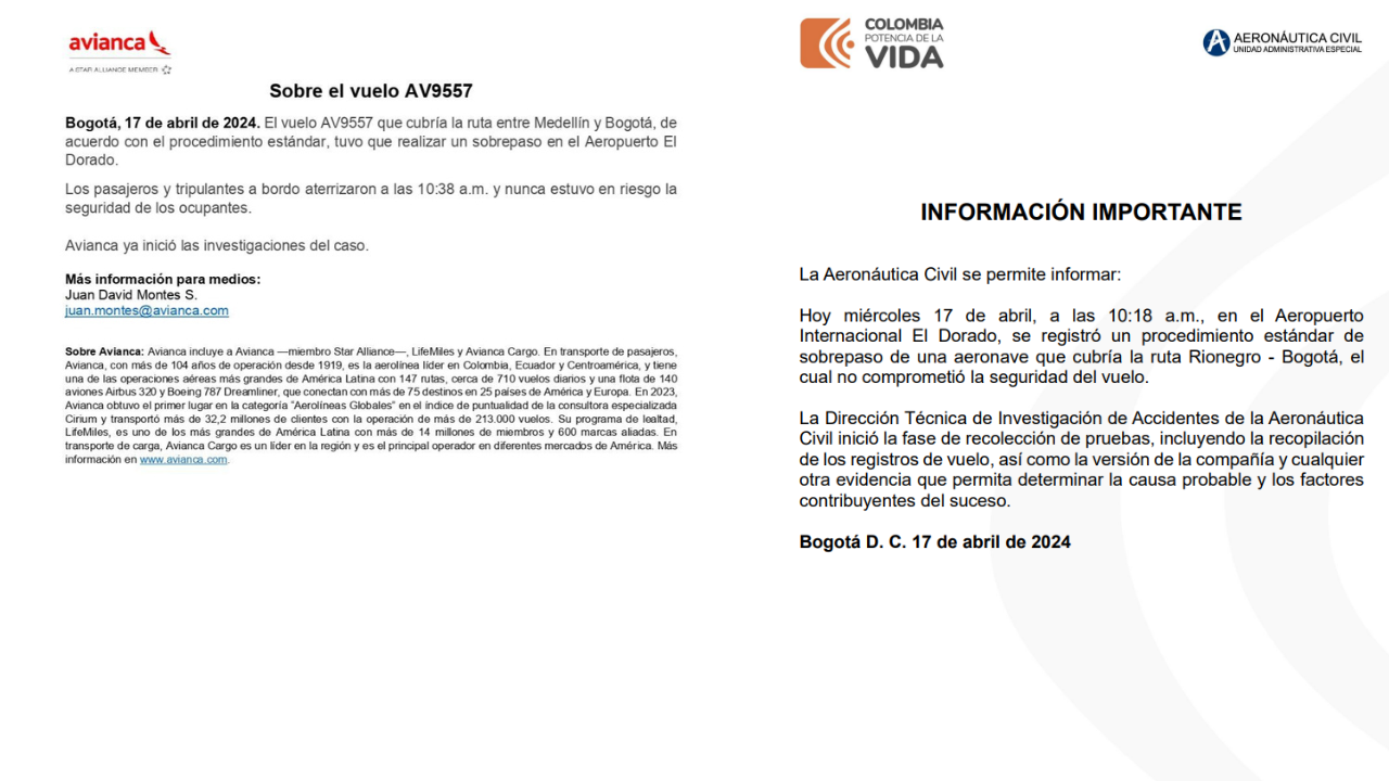 Autoridades se pronuncian sobre incidente en vuelo en el que viajaba el alcalde de Medellín