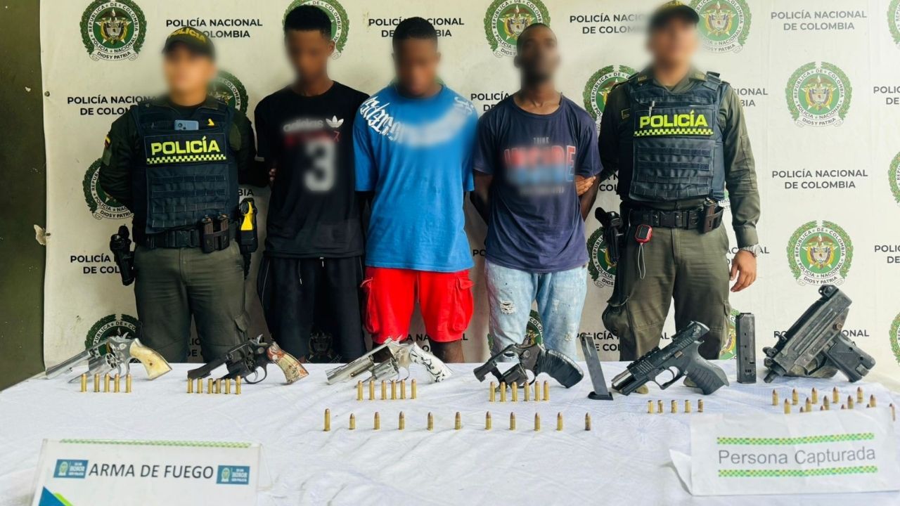 Capturan a tres individuos con muchas armas en Quibdó