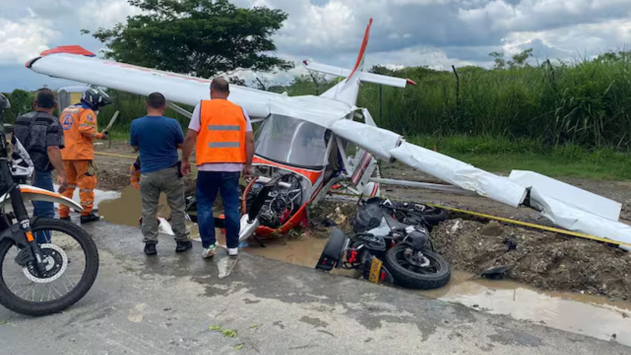 ¿Qué pasó? Motociclista gravemente herido tras colisión con avioneta en el Valle del Cauca