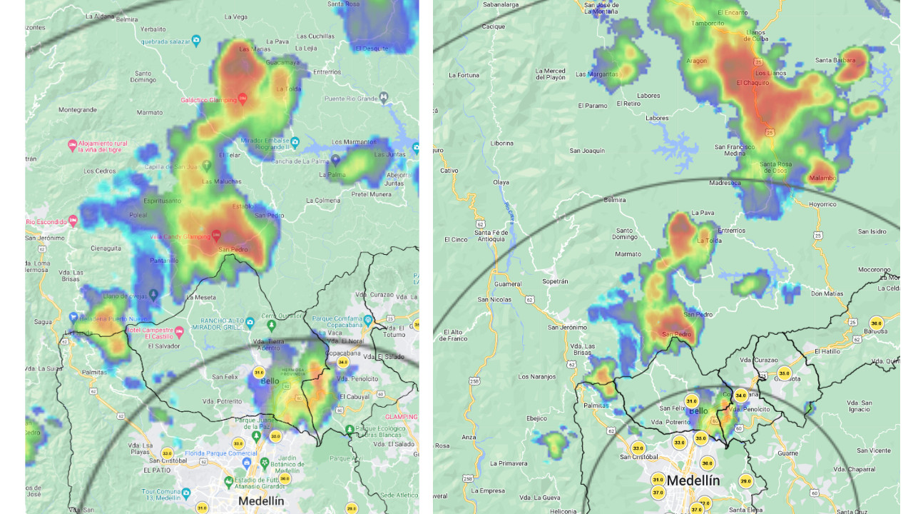 El agua viene del norte, inician las lluvias en el Medellín