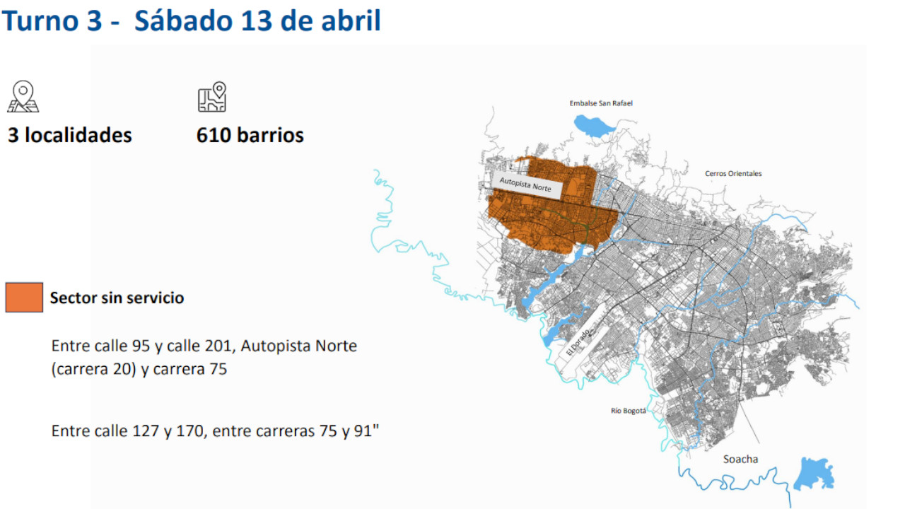 Estos son los sectores con restricción de agua en Bogotá