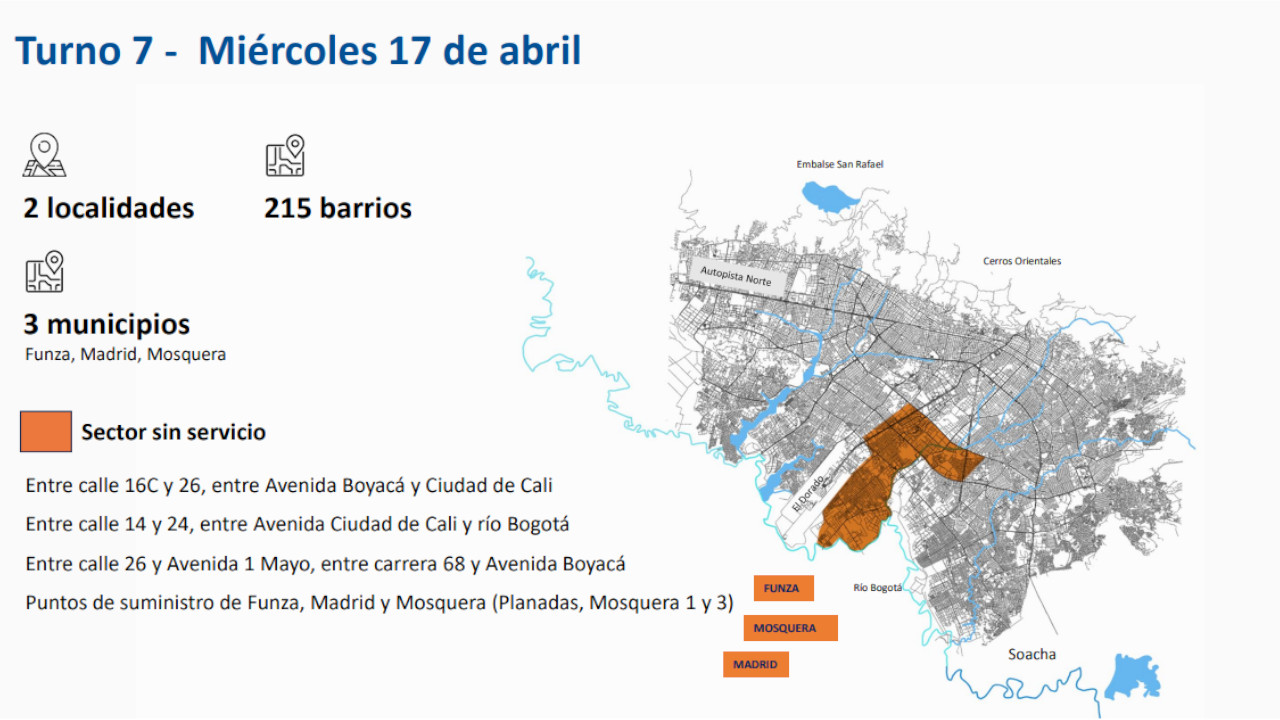 Estos son los sectores con restricción de agua en Bogotá