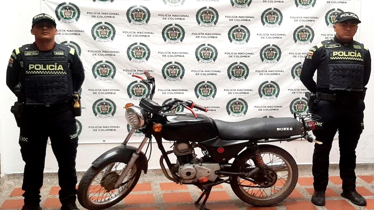 Las placas de las seis motocicletas recuperadas en Antioquia