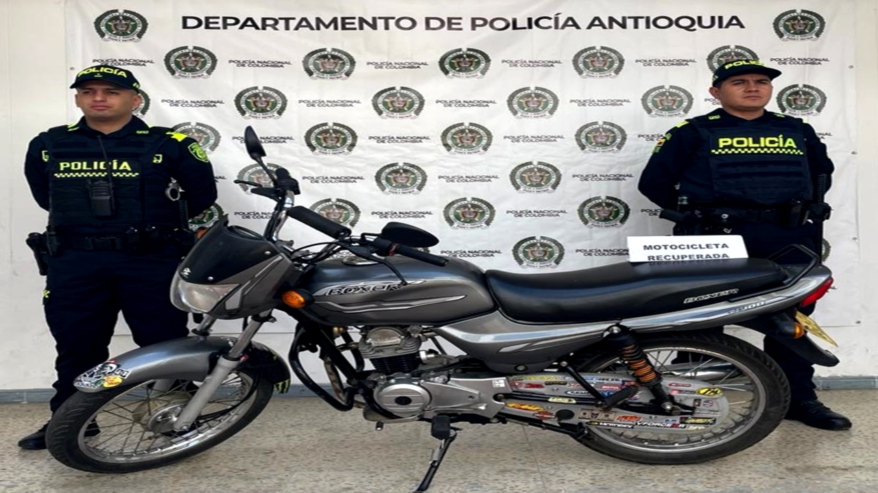 Recuperación de vehículos y capturas por presuntos delitos en distintos municipios de Antioquia