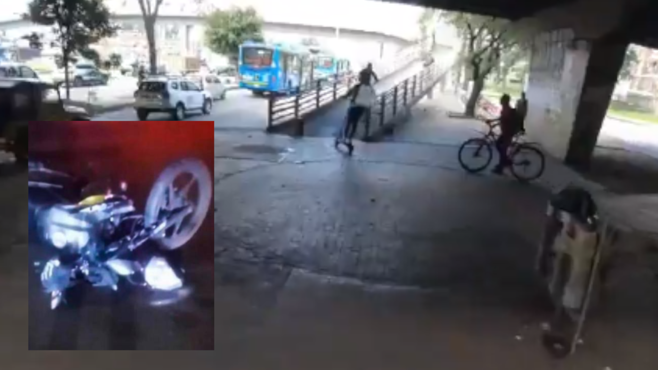 Motociclista se chocó y se cayó de un puente en la Av. NQS