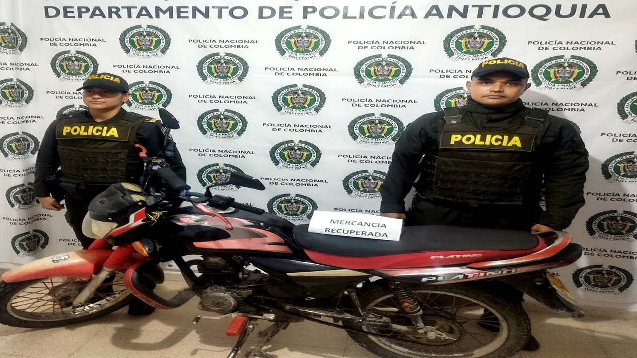 Recuperación de vehículos y capturas por presuntos delitos en distintos municipios de Antioquia