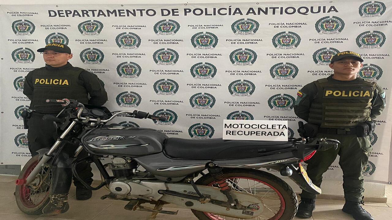 Recuperación de vehículos y capturas por presuntos delitos en distintos municipios de Antioquia