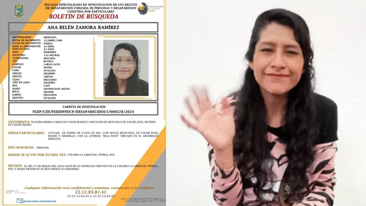 Bela Rush era buscada desde el 27 de marzo, cuando despareció al salir de su casa en Puebla