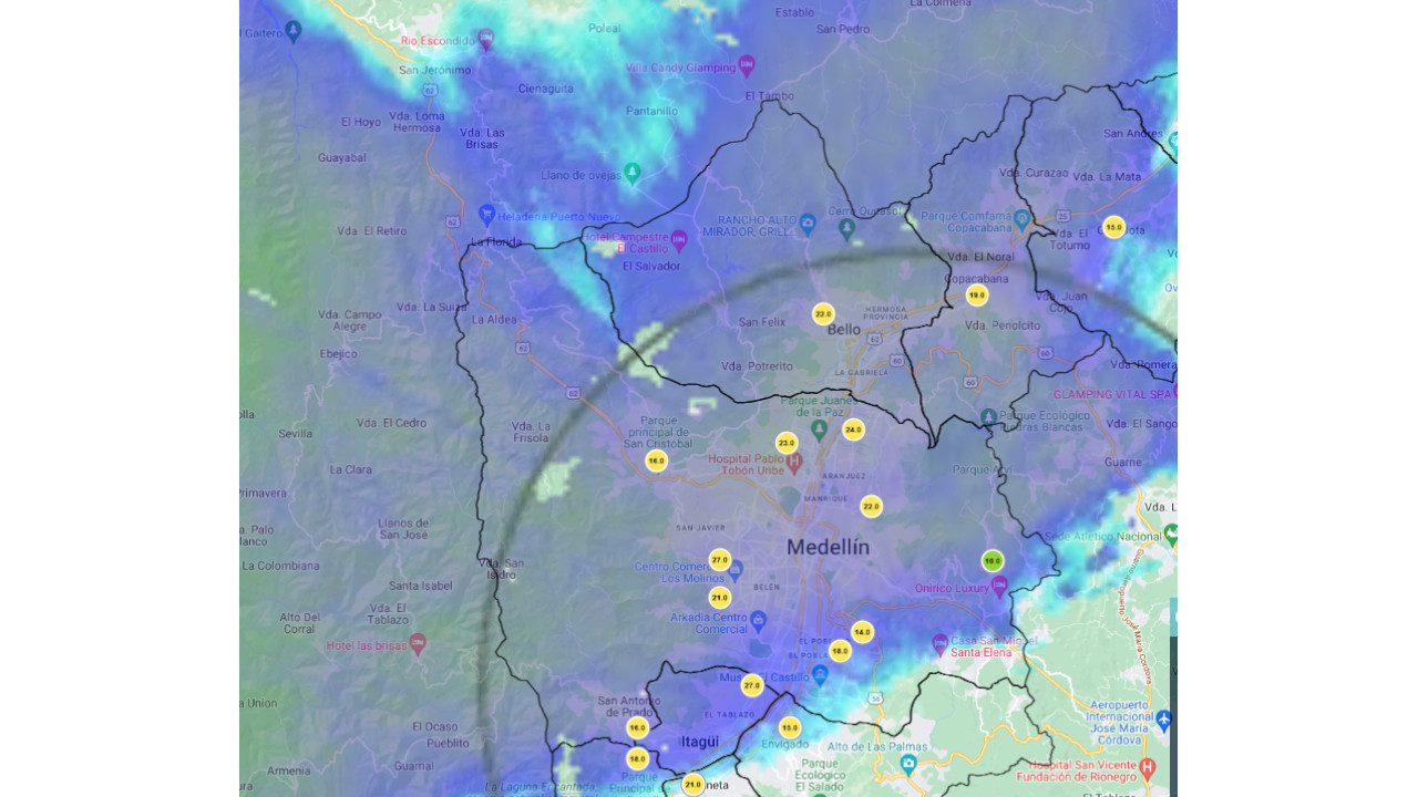 ¿Sábado pasado por agua y frío? Llueve por estos sectores del Medellín
