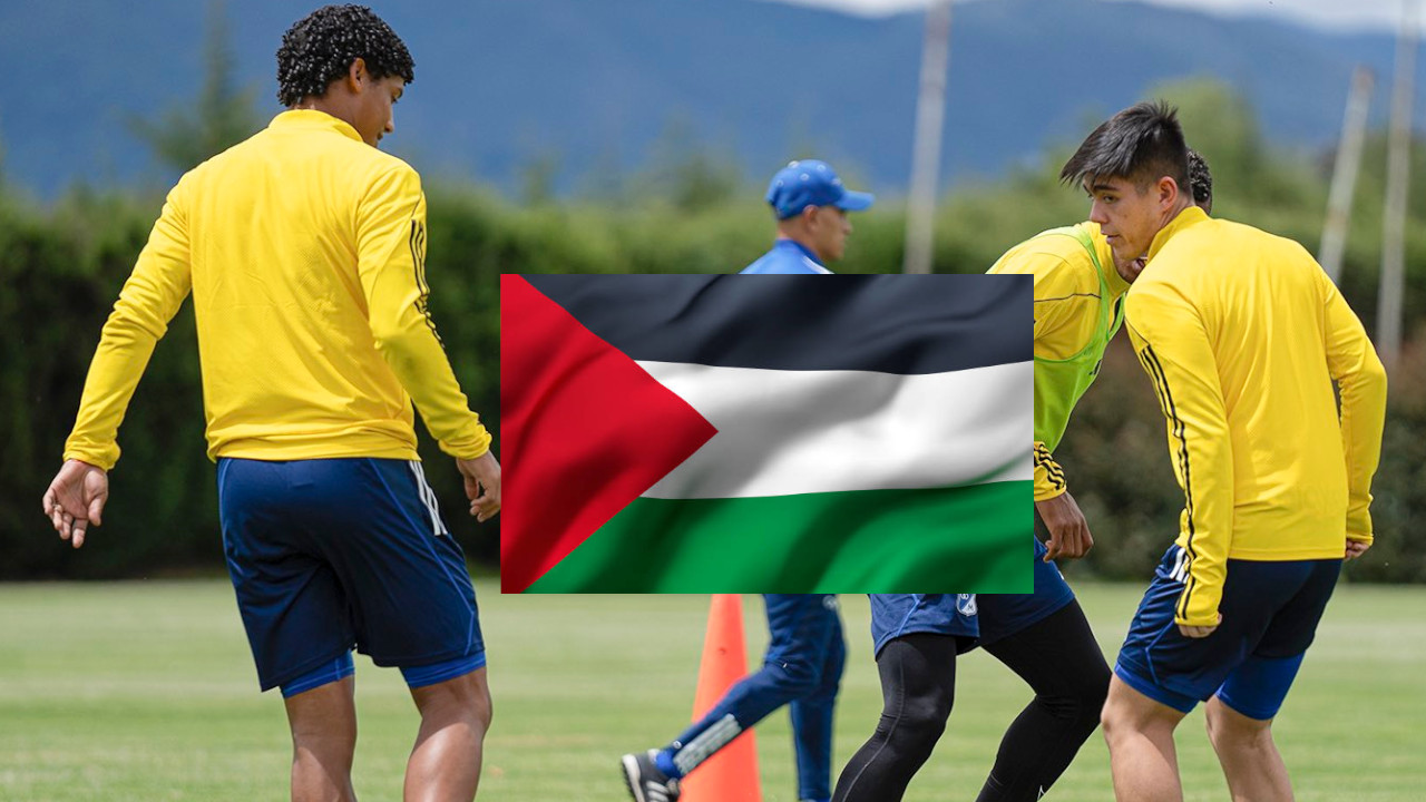 Petro quería una bandera en el partido de Millos contra Palestino