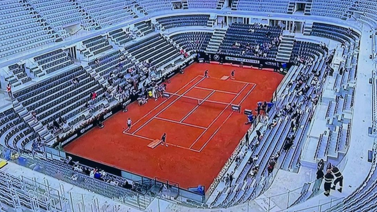 Así se ven las graderías en un partido del WTA 1000 de Roma