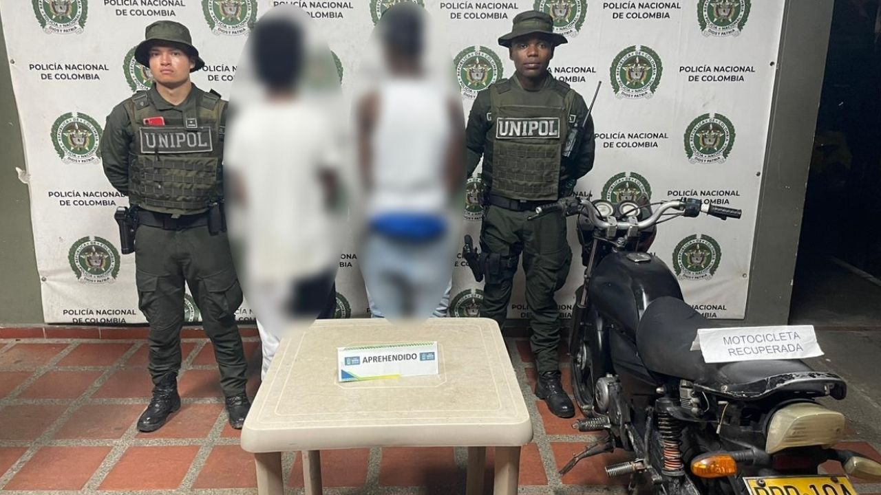 Motocicleta robada recuperada en tiempo récord y dos menores aprehendidos en Quibdó