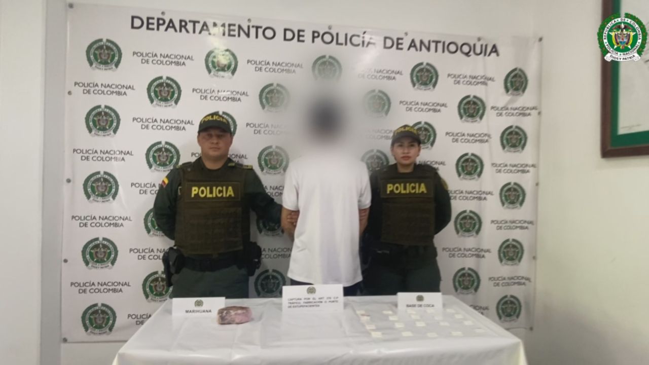 Capturas por tráfico de drogas: Intervenciones exitosas en El Retiro, San Rafael y Peñol
