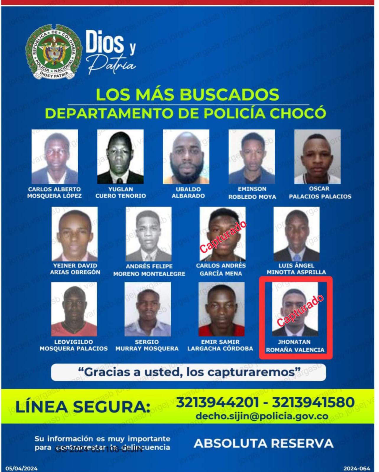 Capturado en Quibdó uno de los más buscados, alias 'Cocuelo', presunto cabecilla de 'Los Mexicanos'