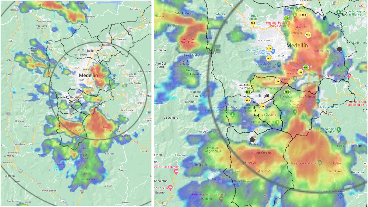 Se puso bien oscuro, iniciaron las lluvias en Medellín