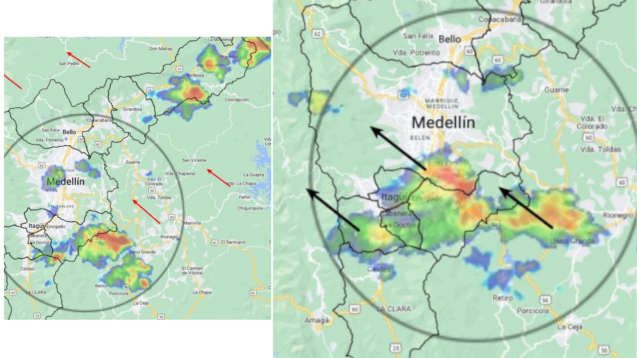 Desde Caldas hasta El Poblado, iniciaron las lluvias en el Valle de Aburrá