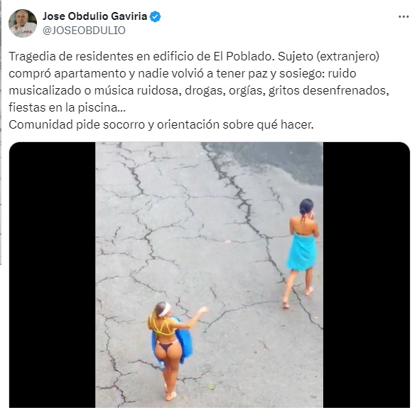 Vecinos de un extranjero en El Poblado están aburridos por sus fiestas que duran días y mujeres semidesnudas a vista de toda la unidad residencial 1 sdd