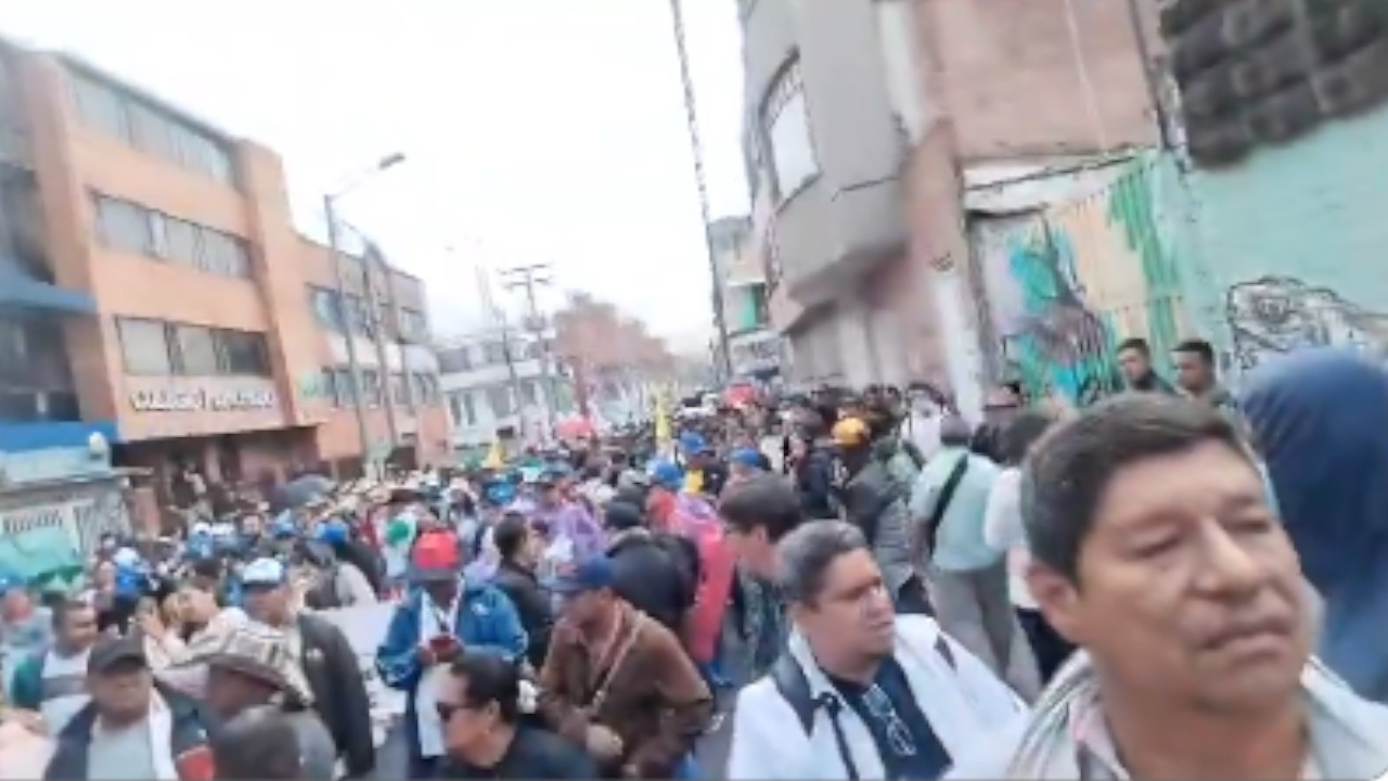 Movilización de maestros en Bogotá hoy lunes 17 junio