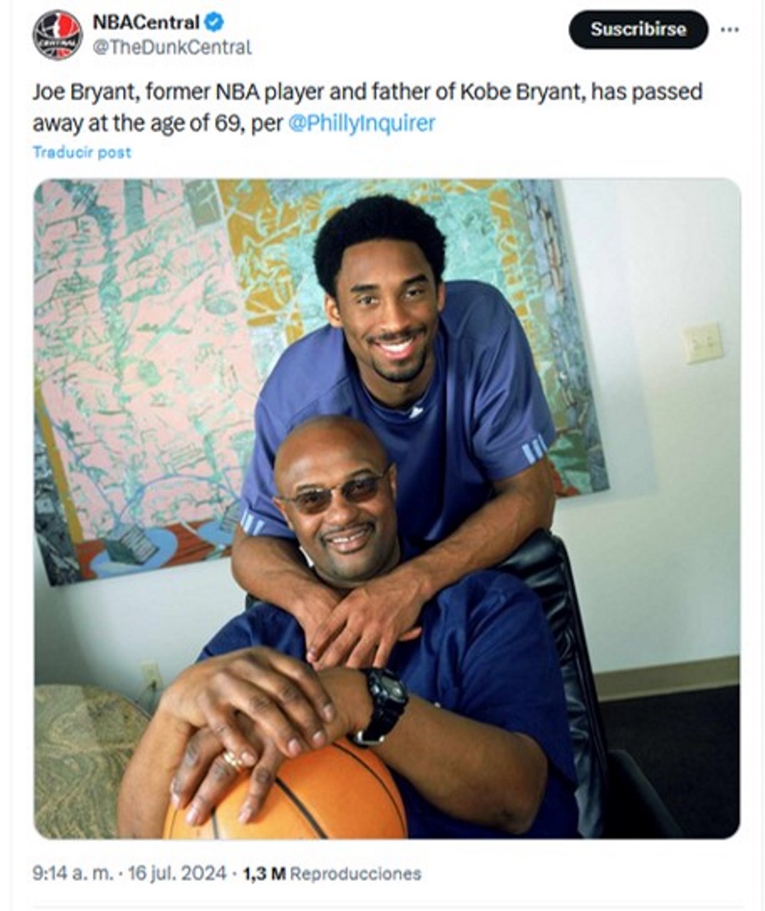 A los 69 años muere Joe Bryant, padre de Kobe Bryant 2 joe bryan nba