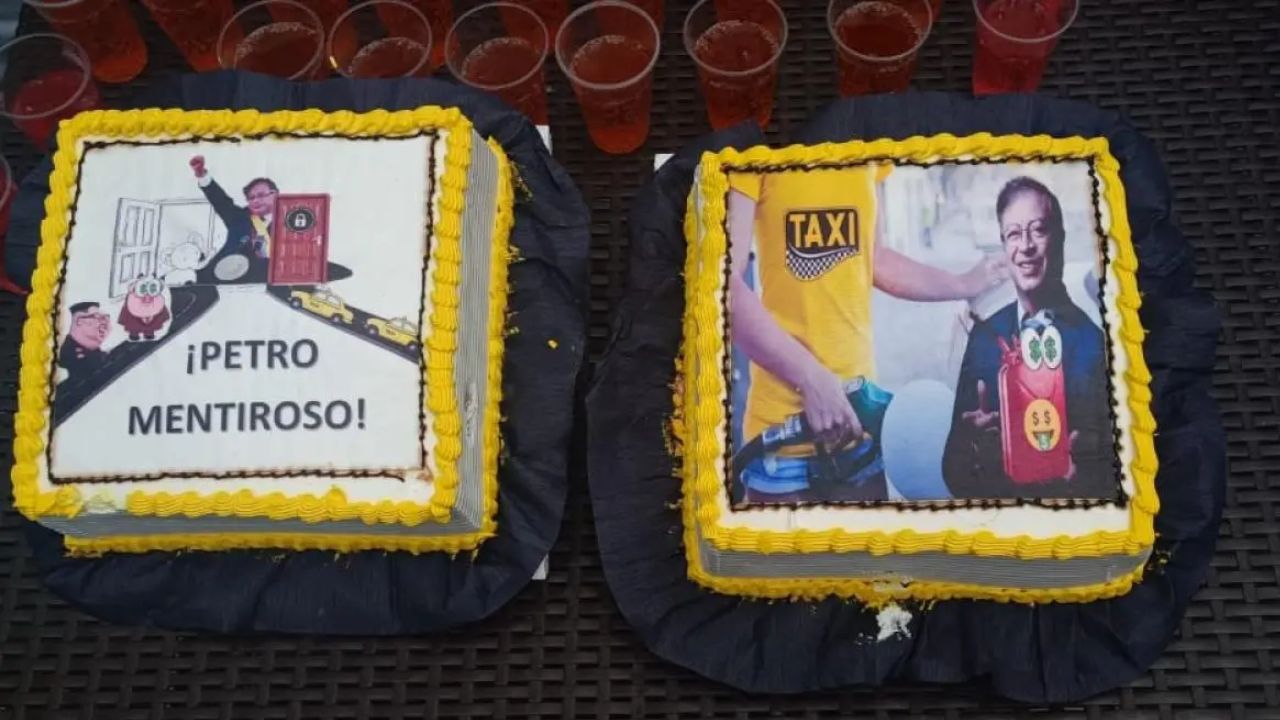 Un año de promesas fallidas: Taxistas parten torta para recordar lo que el gobierno no les ha cumplido