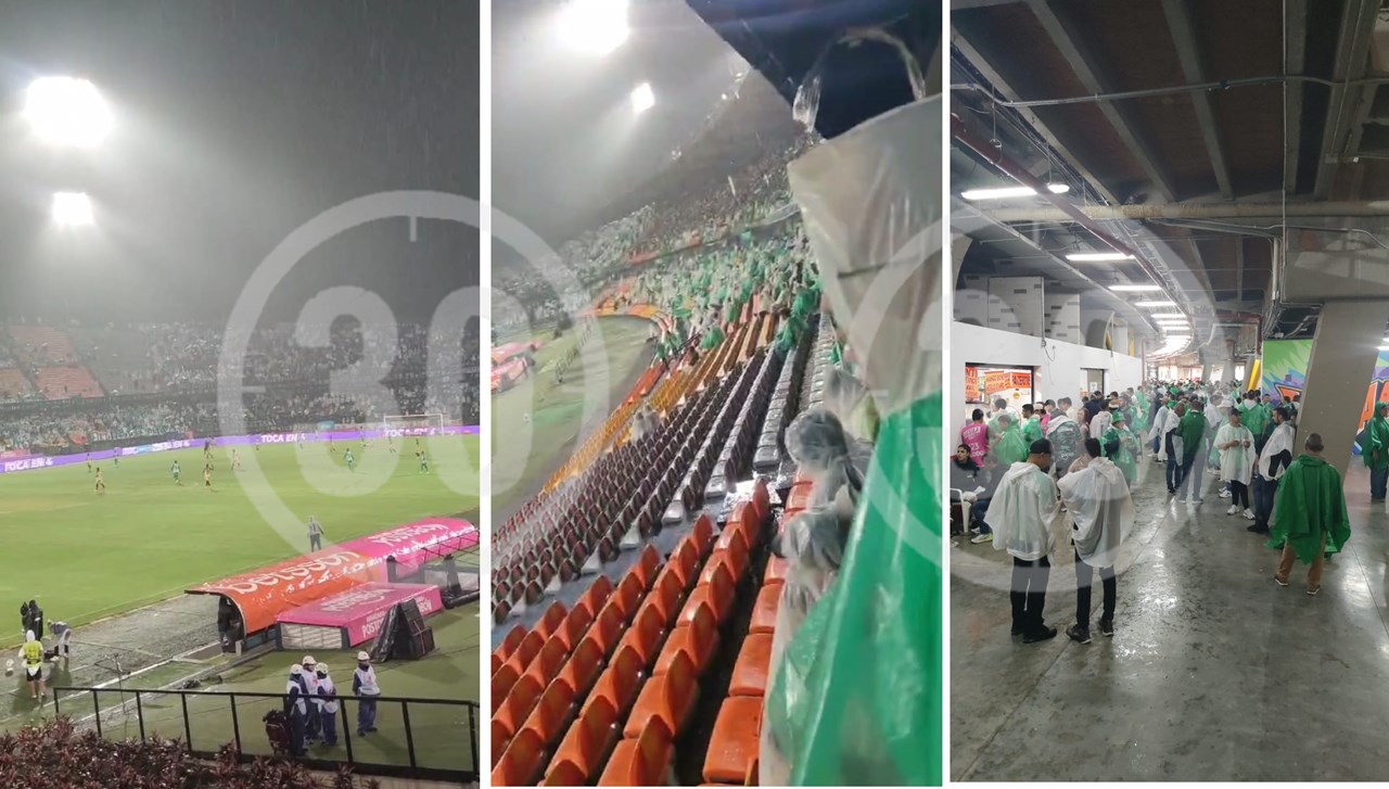 ¡Ya mejoró el clima! ordenan reanudar el partido en el Atanasio Girardot