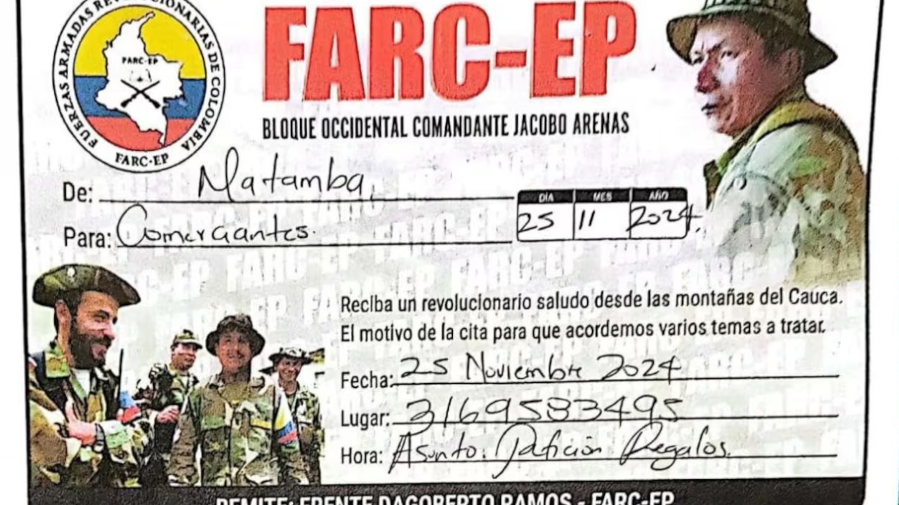 Farc cita a comerciantes para recolectar regalos navideños