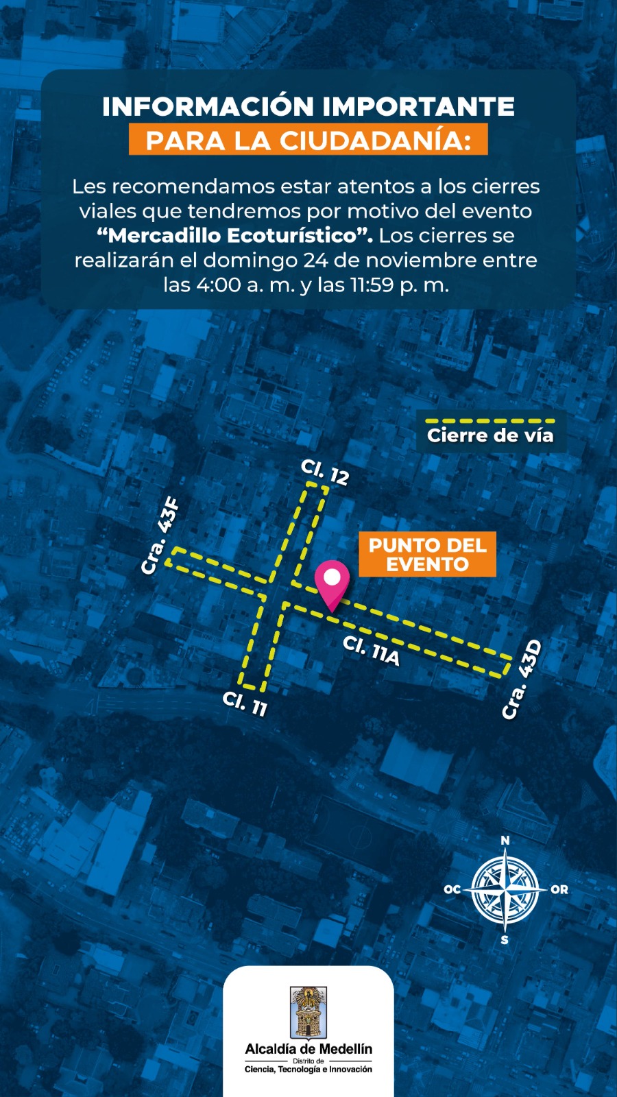 Cierres viales por eventos culturales, deportivos y movilización ciudadana: Del sábado hasta el lunes 3 cierres viales cultura