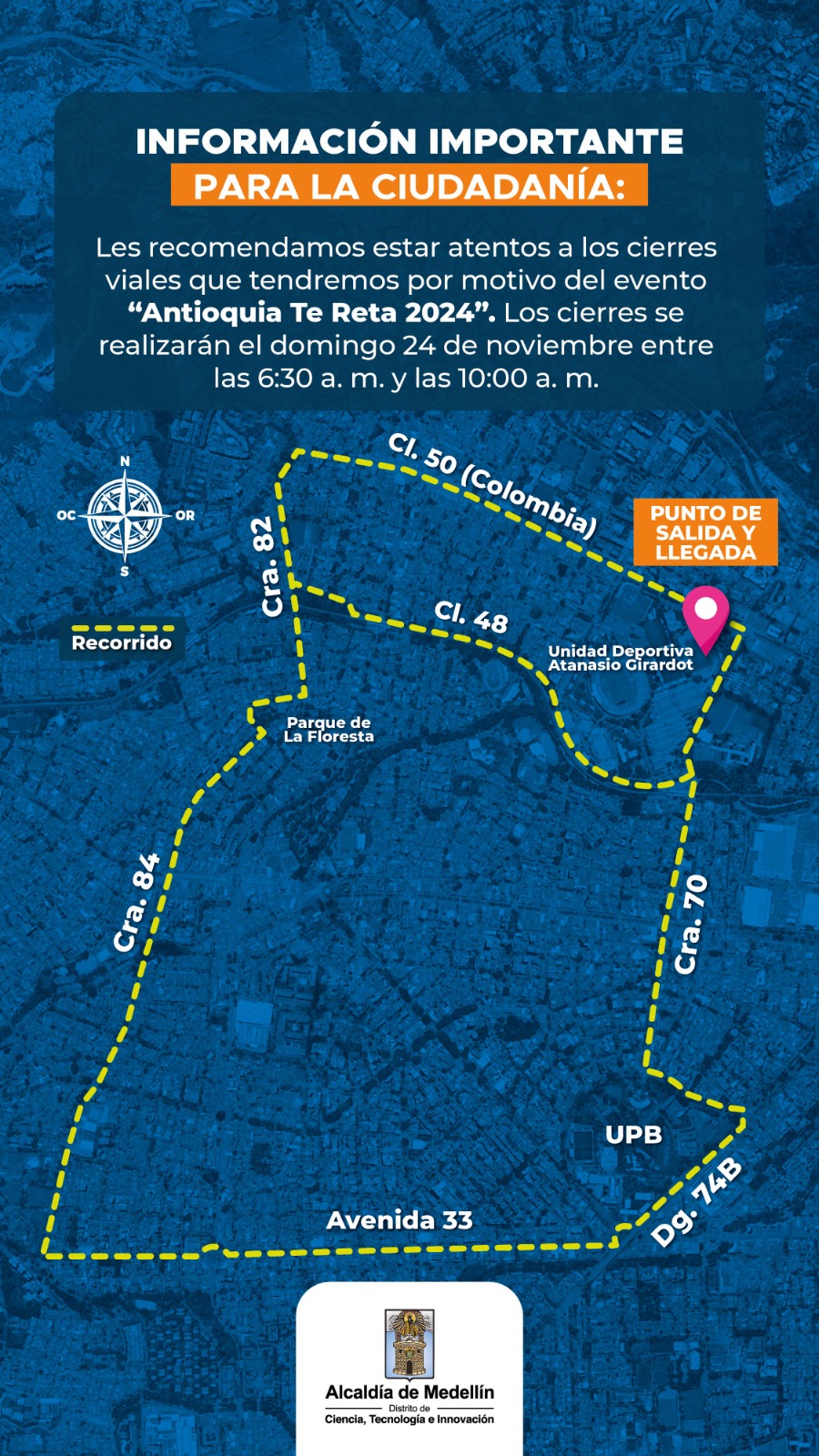 Cierres viales por eventos culturales, deportivos y movilización ciudadana: Del sábado hasta el lunes 2 cierres viales deporte