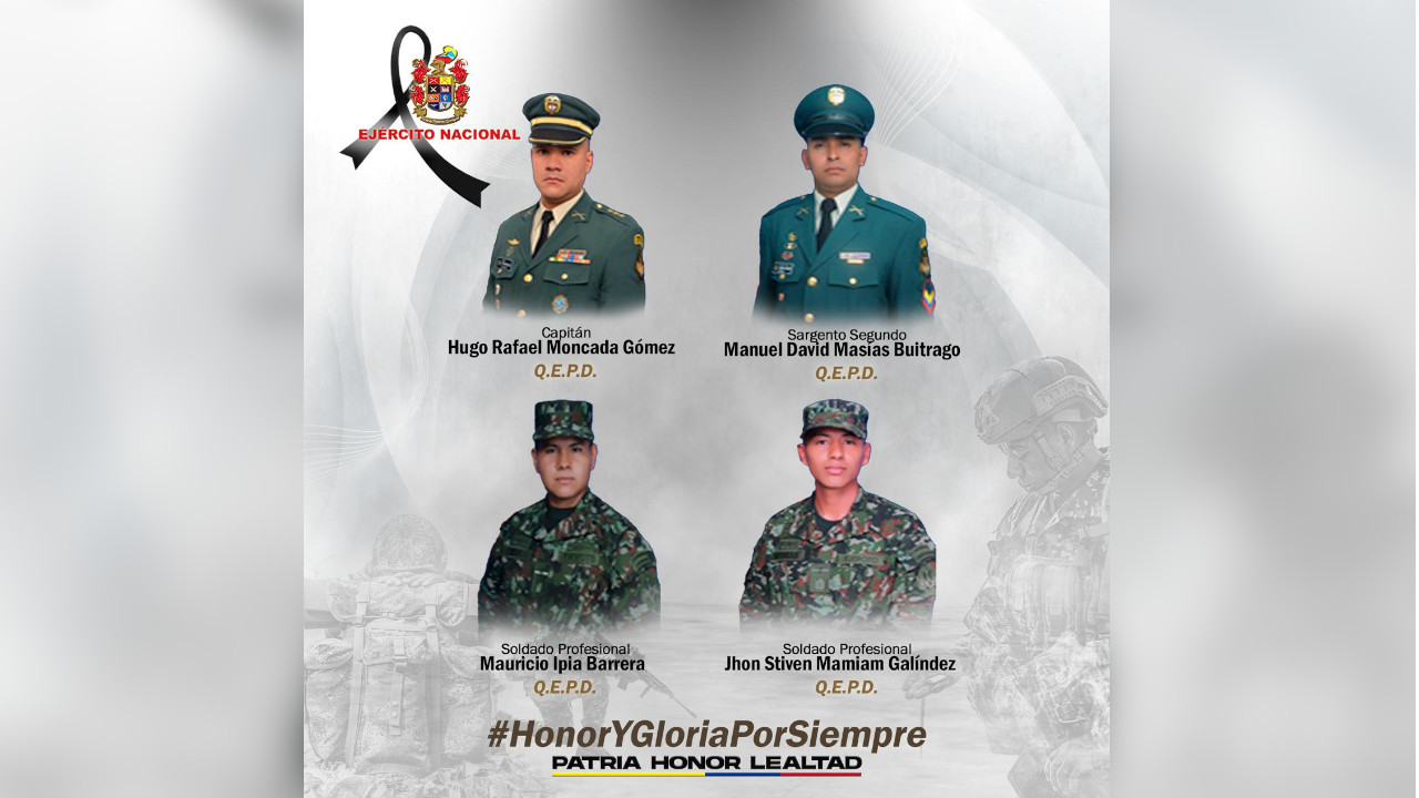 Identidades de los cuatro militares muertos en Cáceres