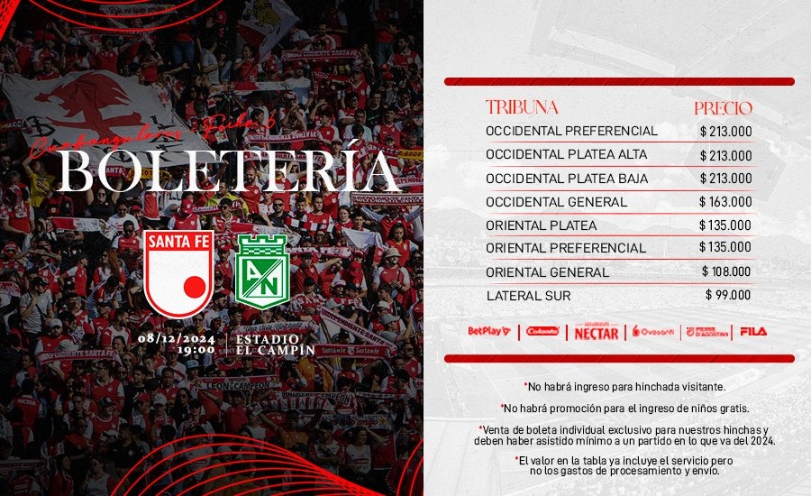 Los hinchas de Nacional no podrán entrar a El Campín para el juego contra Santa Fe 2 WhatsApp Image 2024 12 05 at 12.28.26 PM