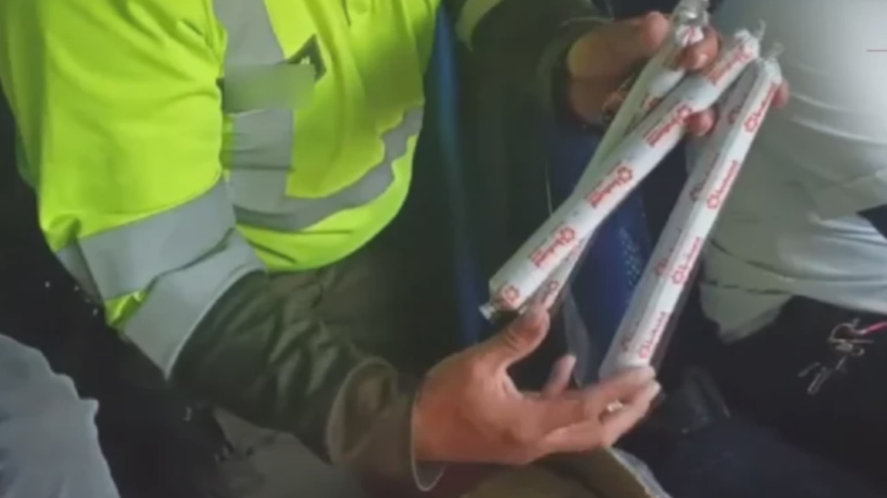 Conductor capturado en El Santuario con material explosivo