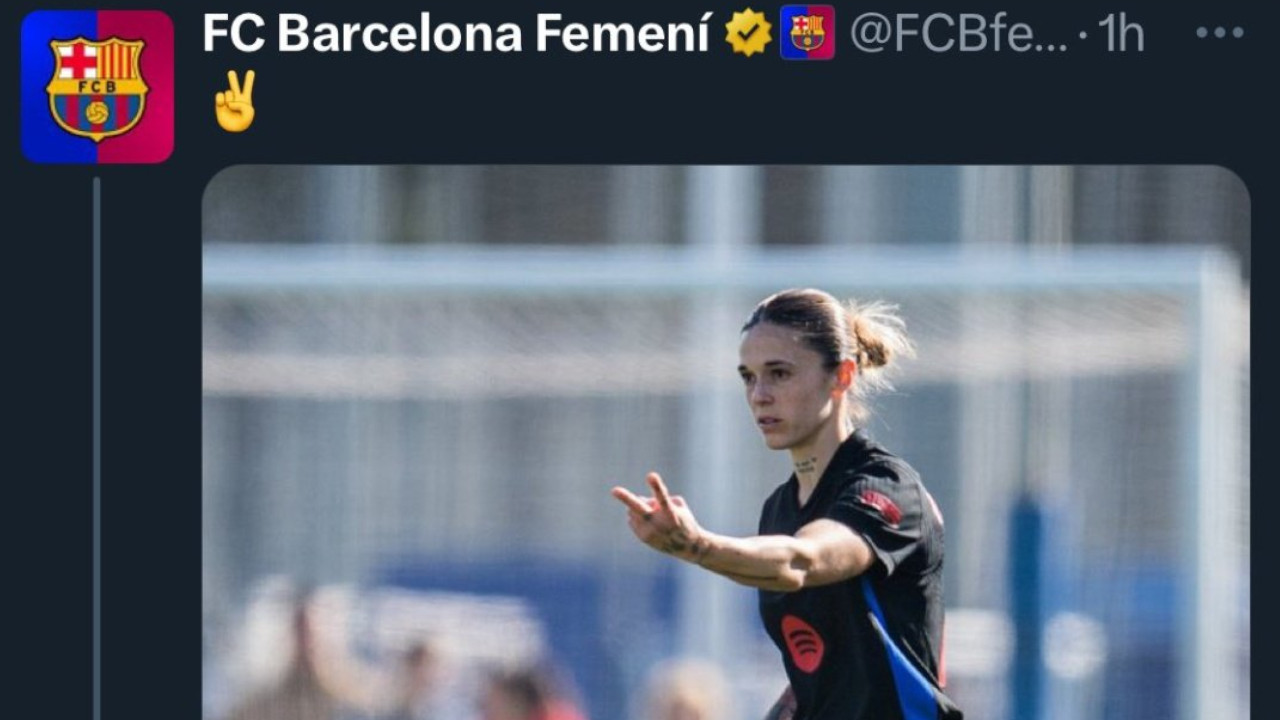 ¡Barcelona se arrepintió! Puso trino con foto de la jugadora ‘tocona’ y lo tuvo que eliminar