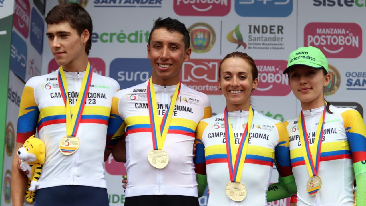 Egan Bernal y Diana Peñuela dominan la contrarreloj