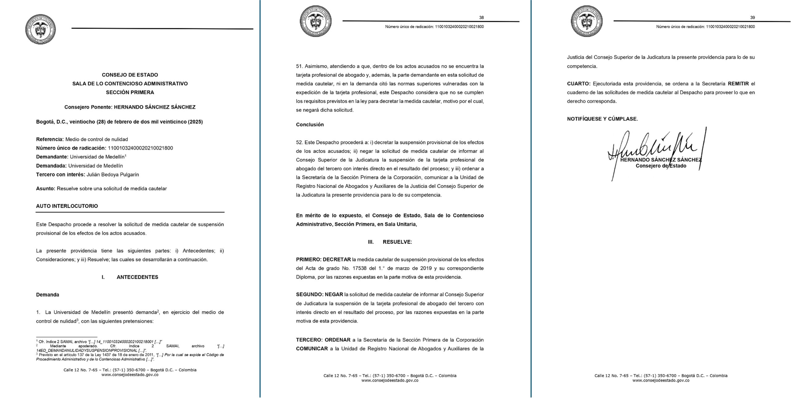 julian bedoya diploma y grado de bogado