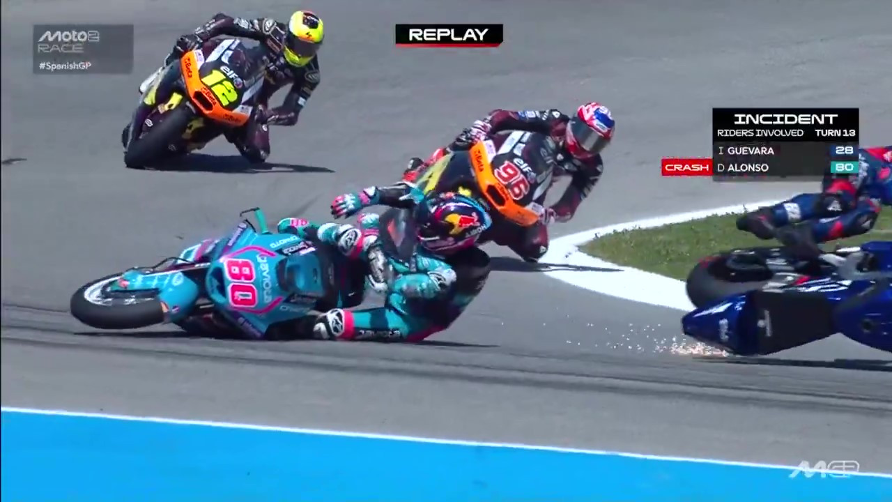 David Alonso se cayó y no pudo terminar el circuito de Jerez