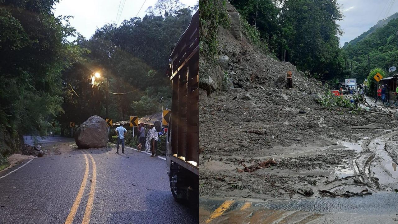 Fuertes lluvias colapsan la movilidad en Antioquia: múltiples derrumbes y cierres viales