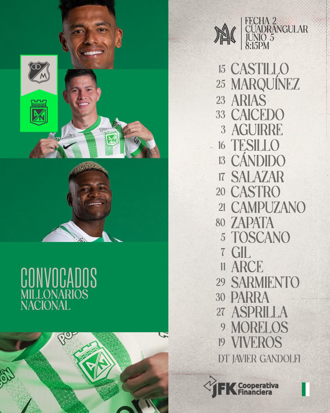 ¡Despertás y ya sabés! Juega el verde contra Millonarios en El Campín