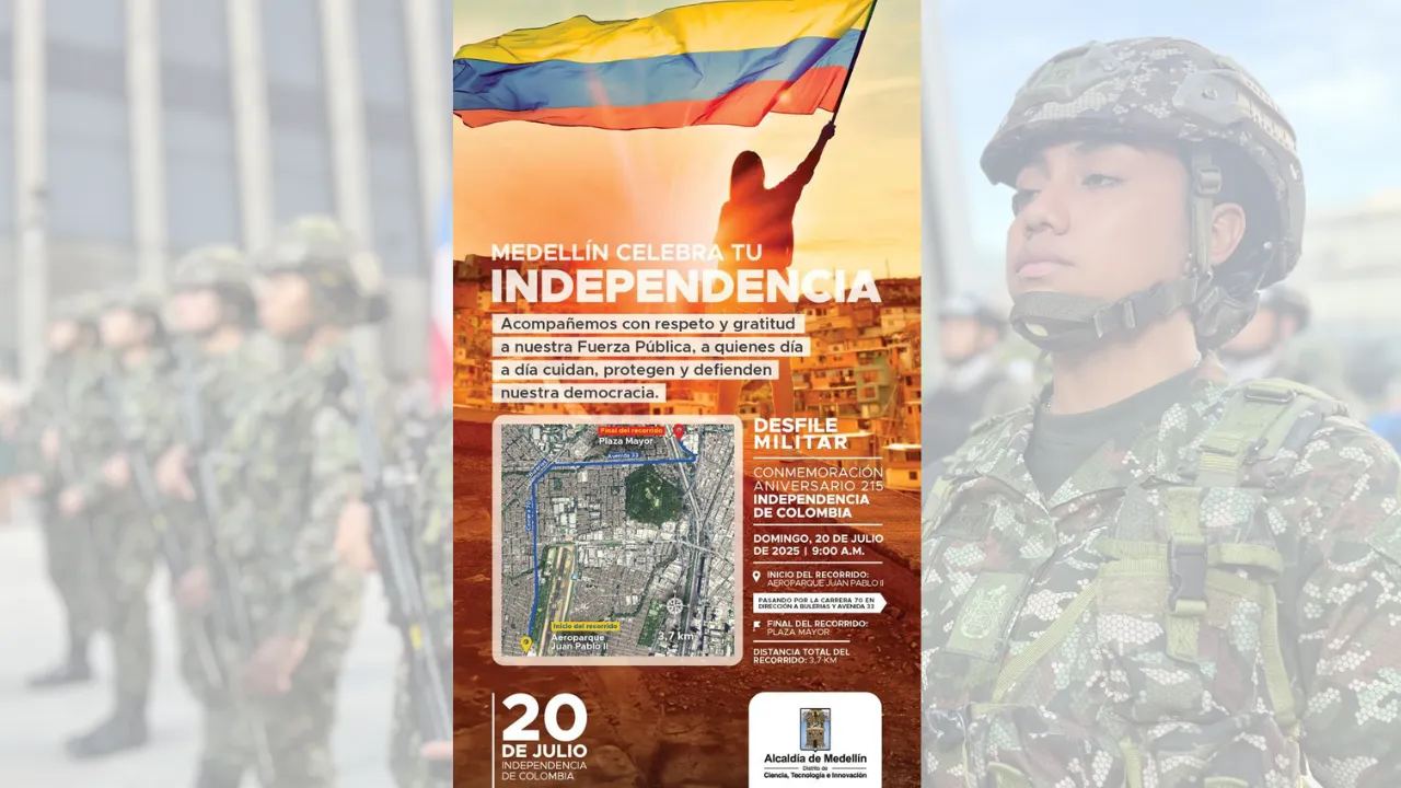 ¡Desfile, cierres y mucha patria! Así se va a estar Medellín este 20 de julio