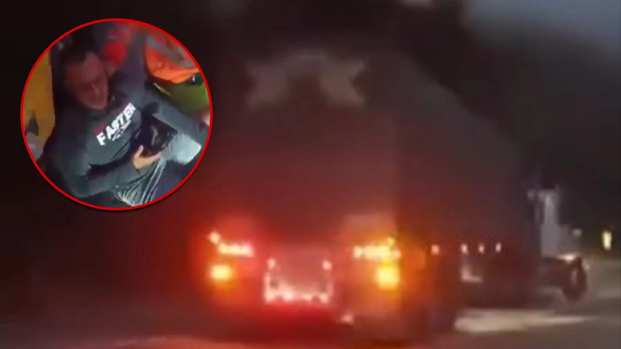 [VIDEO] «Perro, la logré»: angustiante momento vivió un camionero que se quedó sin frenos; logró detenerse