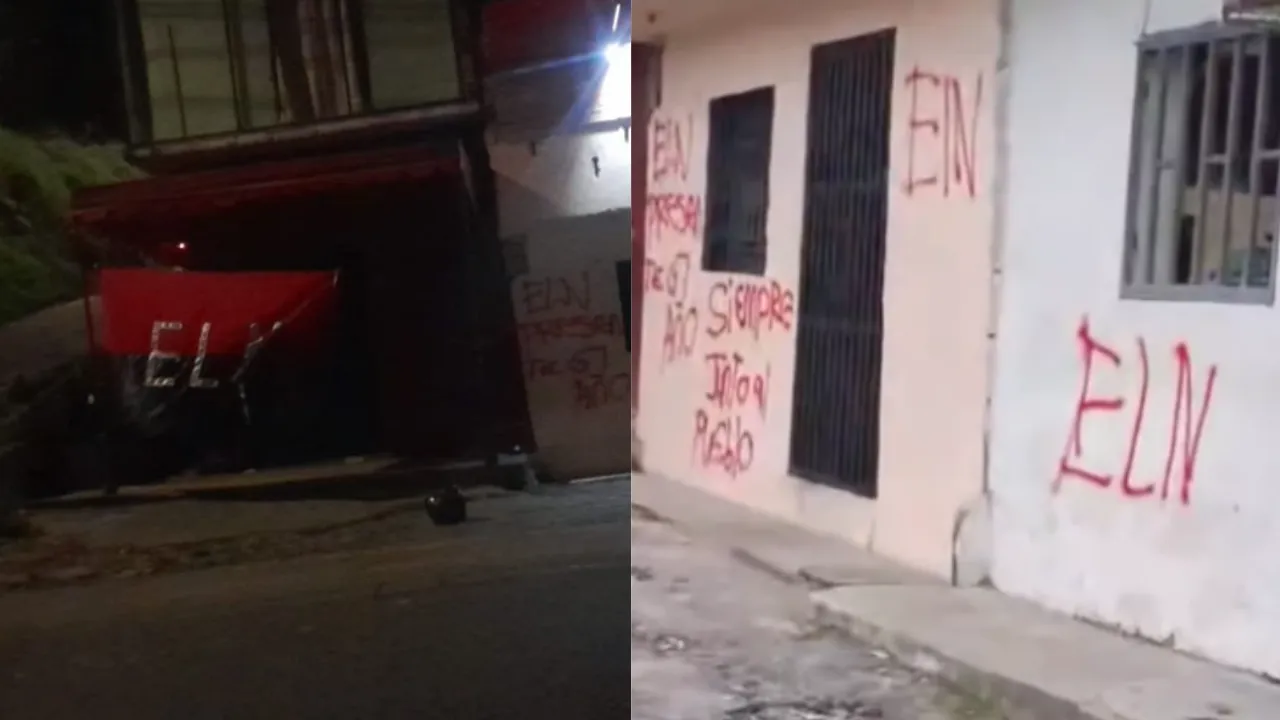 Grafitis, bandera del ELN y paquetes sospechosos pusieron a temblar a Yarumal