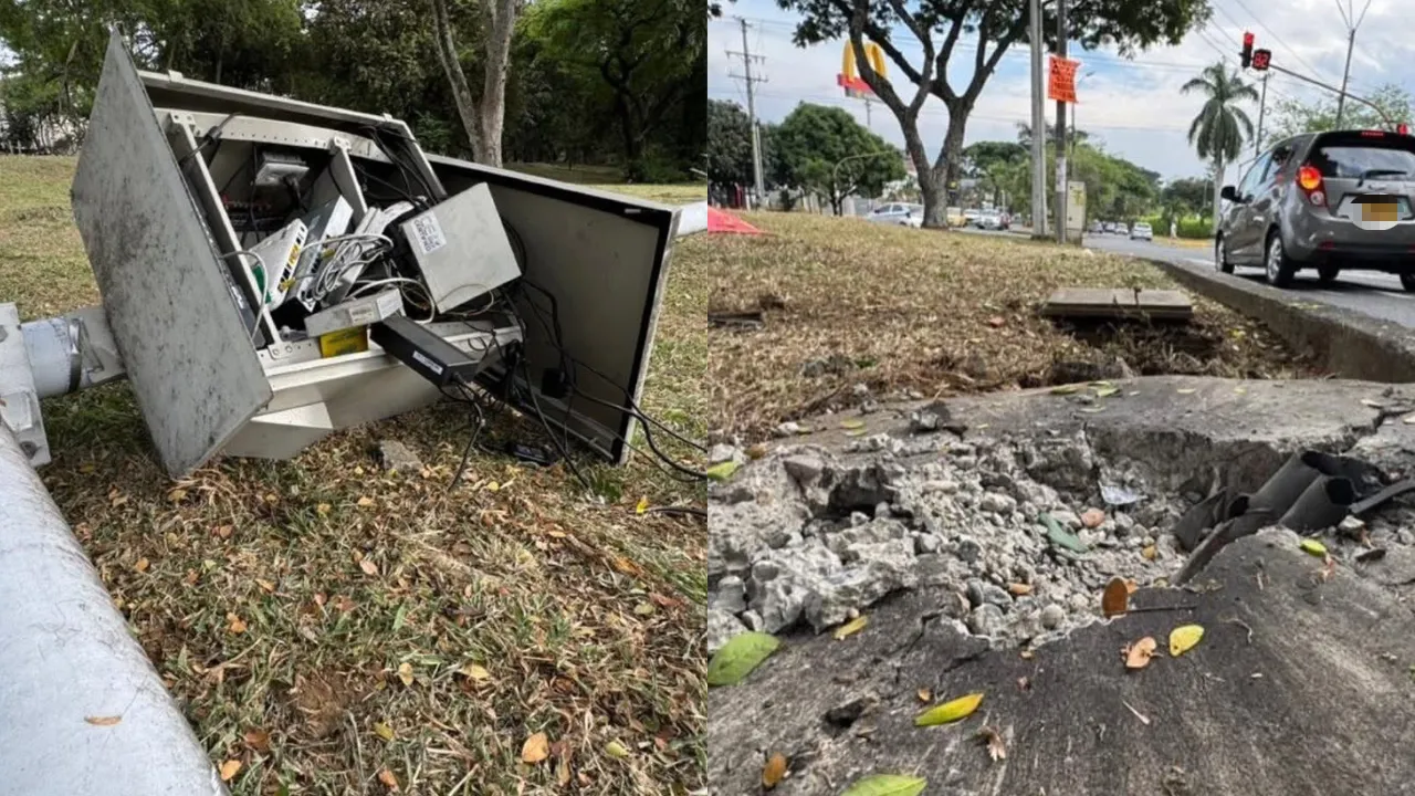 Vandalizaron con explosivos cámaras de fotodetección en Cali