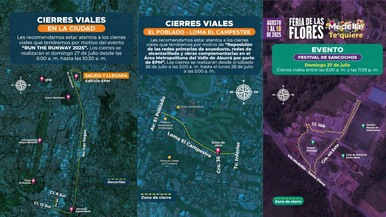 Este fin de semana, Medellín se mueve diferente: cierres viales por festivales