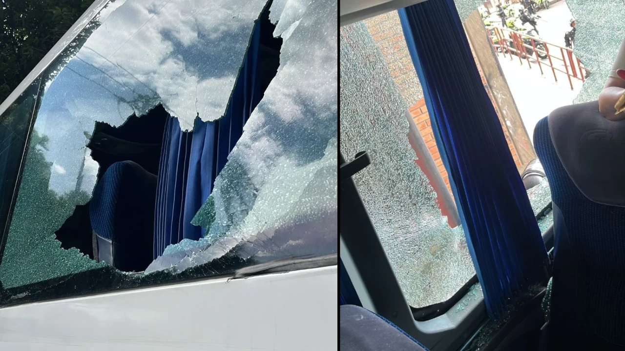 ¡Violento ataque! Así quedó el bus de Atlético Nacional tras ataque en Cúcuta