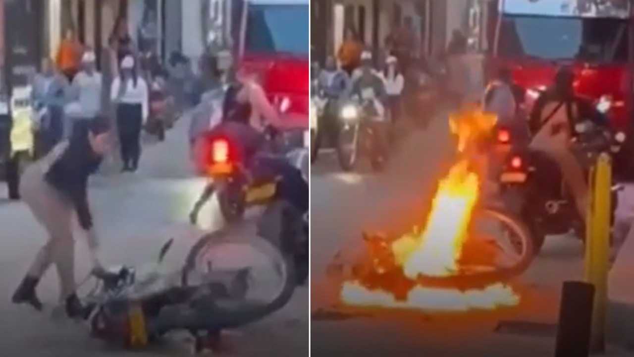  ¡Le ganó la furia y le quemó la moto al ex en San Roque!