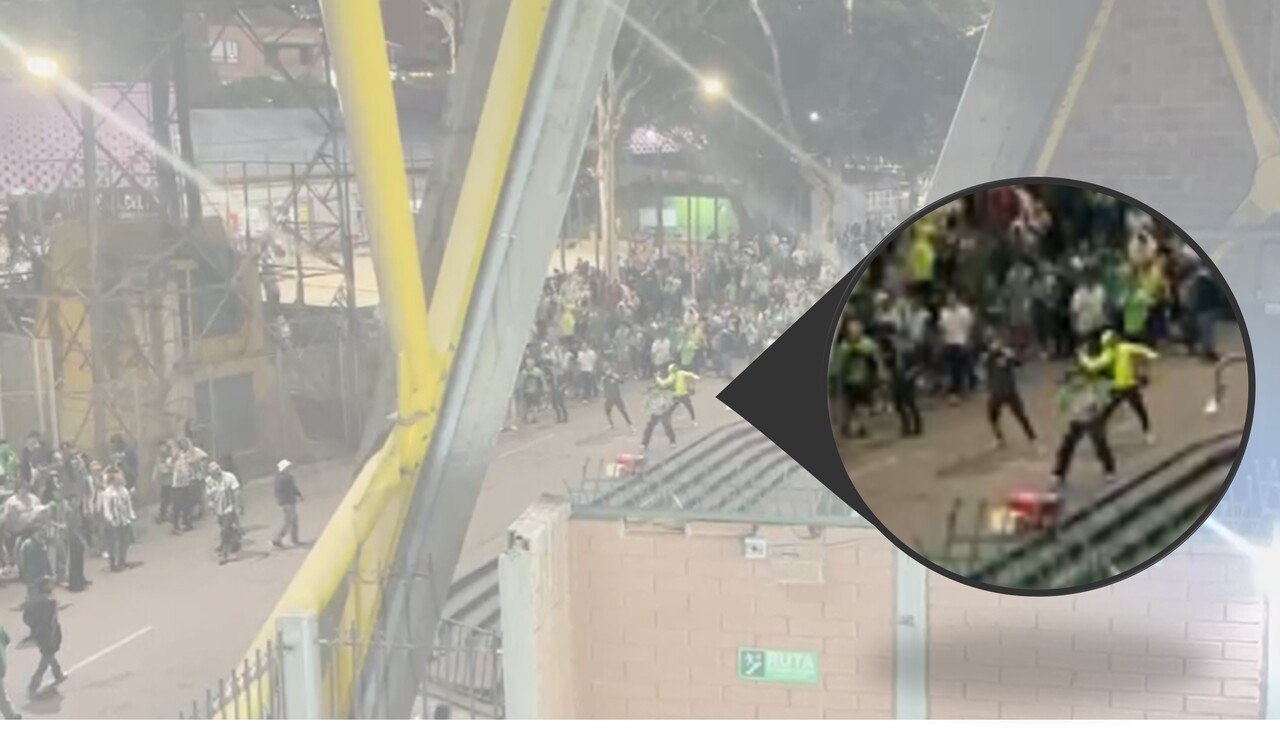 ¡Tirando piedras desde afuera! Así se vieron algunos hinchas verdolagas a la salida del estadio