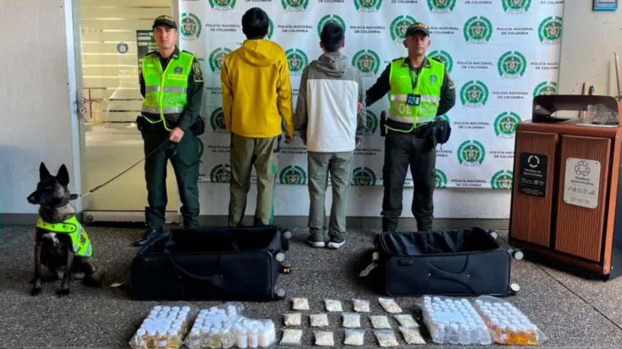 así pillaron a dos asiáticos con cocaína en aeropuerto de Rionegro