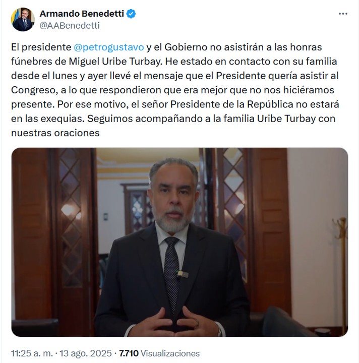 benedetti exequias miguel uribe
